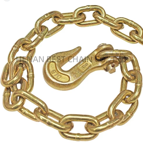 Zinc Grade 70 Chain With Clevis Grab Hook Lifting Chain With Hooks